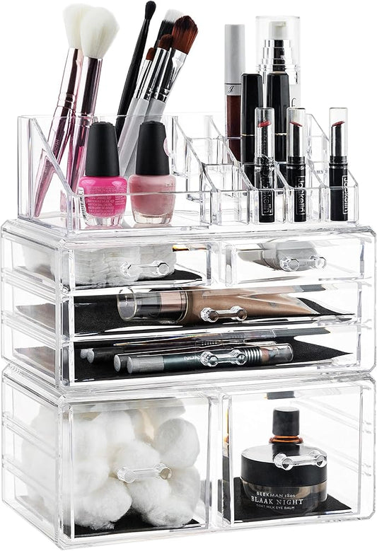 Masirs Clear Cosmetic Storage Organizer, Classy Design, Simplifies Your Life by Masirs