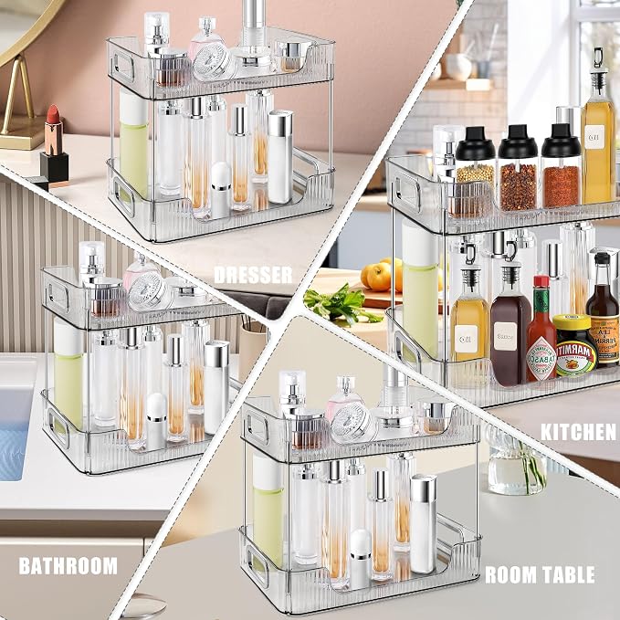 2-Tier Bathroom Counter Organizer Countertop Storage, Dresser Organizer Vanity - Image 7