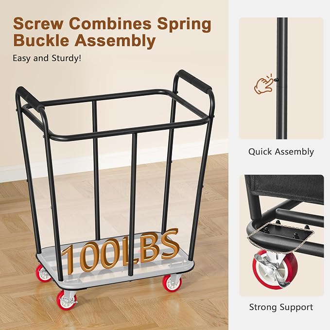 Hoctieon Large Laundry Cart - Image 5