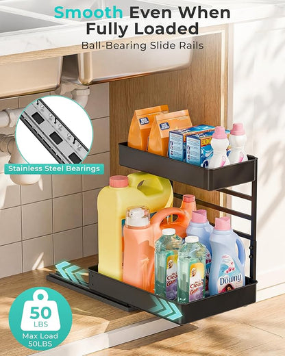 EVERIE Metal Pull Out Slide Shelf Organizer - Image 4