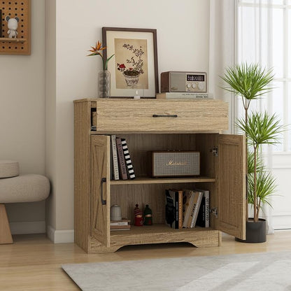 Panana Wooden Cabinet 1 Drawer and 2 Doors Storage Cupboard Coffee Bar - Image 8