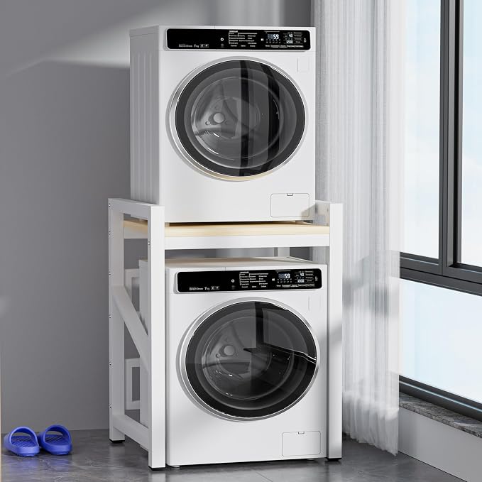 Over The Washer and Dryer Storage Shelf, Widen & 3 Height Adjustable Stacking by TTVACVX