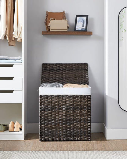 SONGMICS Laundry Hamper with Lid, 110L Clothes Hamper with 2 Removable Liner - Image 9