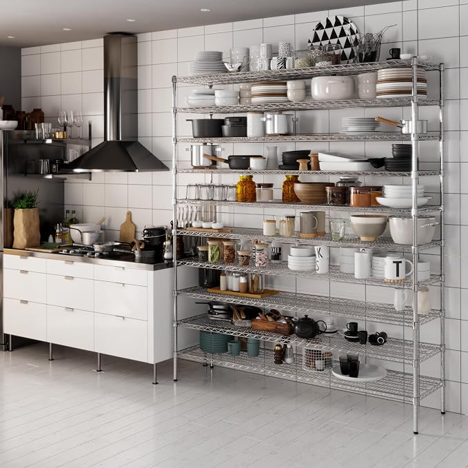 18" Deep x 72" Wide x 86" Height Wire Shelving Kit | 10-Tier | NSF Commercial - Image 2