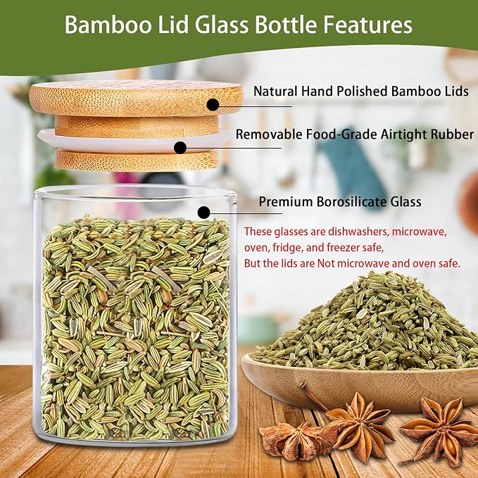 SLifeJars-Spice Jars with Label, 4 oz 24 pcs Spice Containers Glass Jars with - Image 3