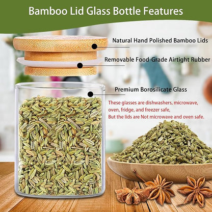 SLifeJars-Spice Jars with Label, 4 oz 24 pcs Spice Containers Glass Jars with - Image 3