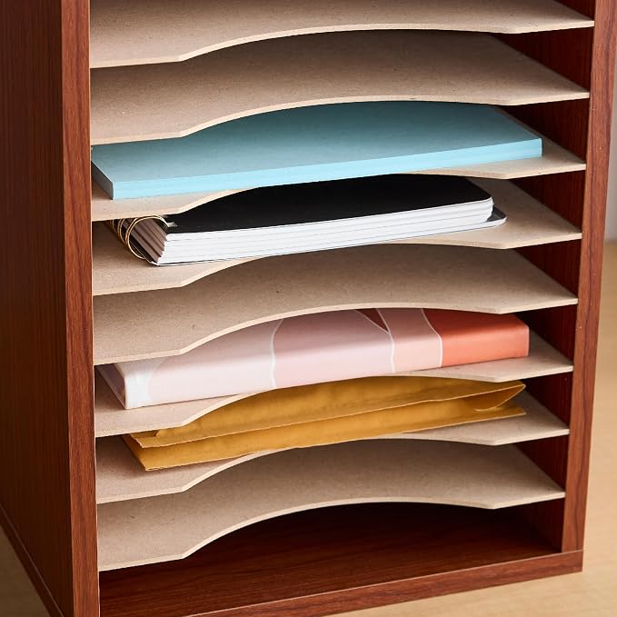 Safco Vertical Literature Organizer, 11 Compartments, Office and Classroom - Image 4