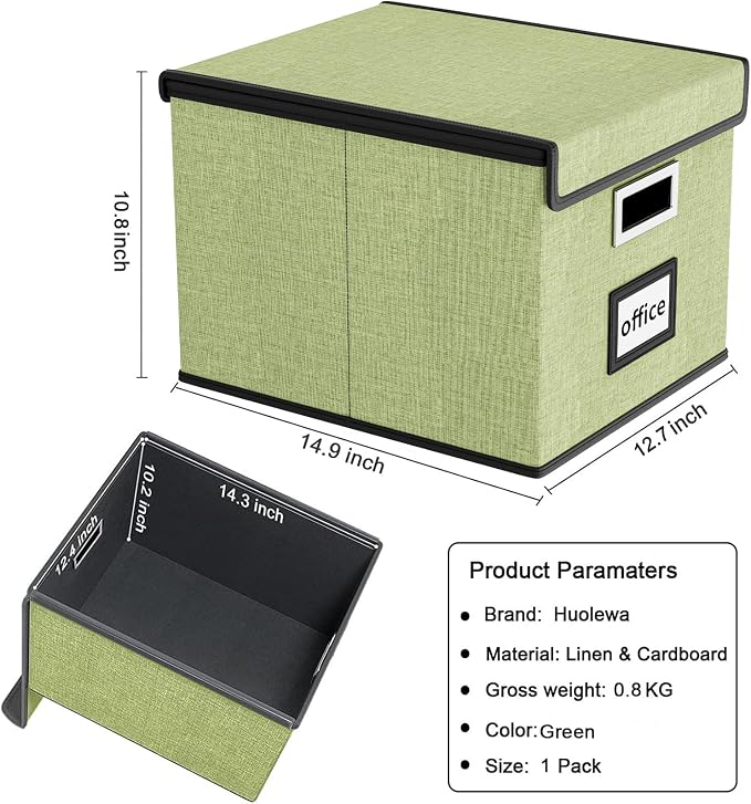 File Organizer Box with Lids, Collapsible File Folder Organizer | File Box with - Image 7