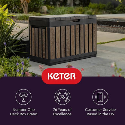 Keter Signature Everwood 50 Gallon Resin Deck Box-Organization and Storage - Image 10