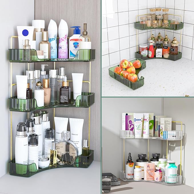 Webetop Corner Bathroom Counter Organizer, Bathroom Makeup Countertop Organizer - Image 6