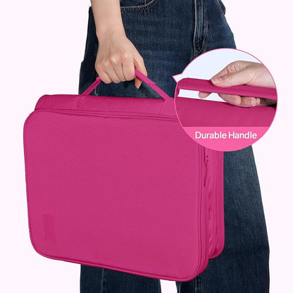 SUNEE Zippered Binder Bag with Handle, 2-Inch 3-Ring O-Ring, 500-Sheet Capacity - Image 7