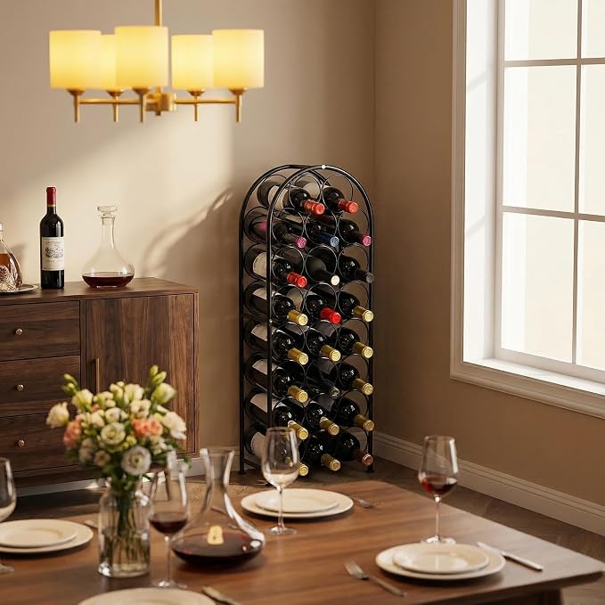 PAG 23 Bottles Arched Freestanding Floor Metal Wine Rack Wine Bottle Holders - Image 3