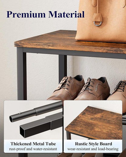 Kitsure Shoe Rack for Closet, Rustic Brown Shoe Organizer - Image 4