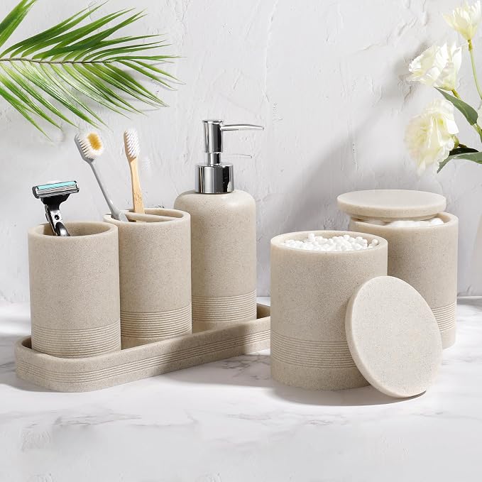 Bathroom Accessories Set, 6-Piece Bathroom Accessory Set, Toothbrush Holders Set - Image 2