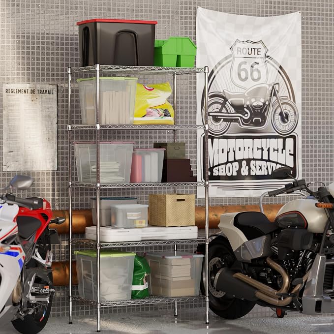 21" Deep x 36" Wide x 74" Height Wire Shelving Kit | 5-Tier | NSF Commercial - Image 5