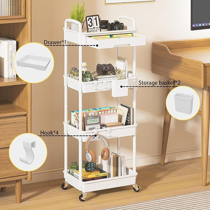 4 Tier Rolling Utility Cart - Image 3