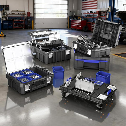 4 Tier Stackable Rolling Tool Box - Image 2