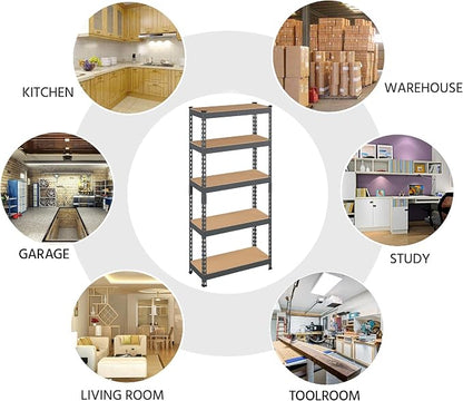 Topeakmart 4 PCS 5-Tier Utility Shelves, Metal Storage Shelves Garage Shelving - Image 6