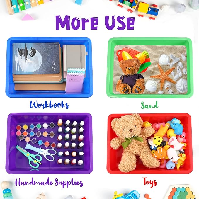 Hoteam 10 Pcs Flat Storage Organizer Tray Bin Paper Tray - Image 6