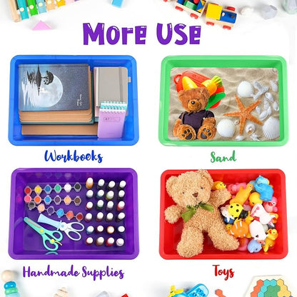 Hoteam 10 Pcs Flat Storage Organizer Tray Bin Paper Tray - Image 6