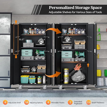 VINGLI 72'' Tall Garage Storage Cabinet, Metal Storage Cabinet - Image 4