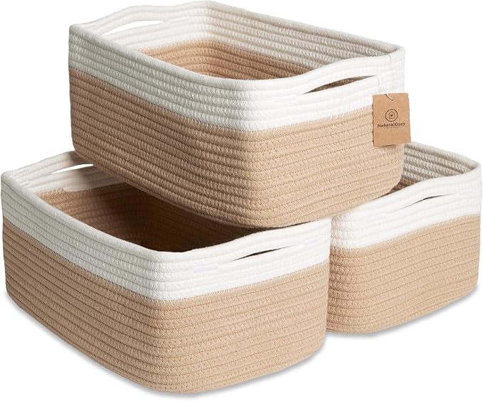 NaturalCozy 13.5”x8.5”x5.5” Storage Baskets by NaturalCozy