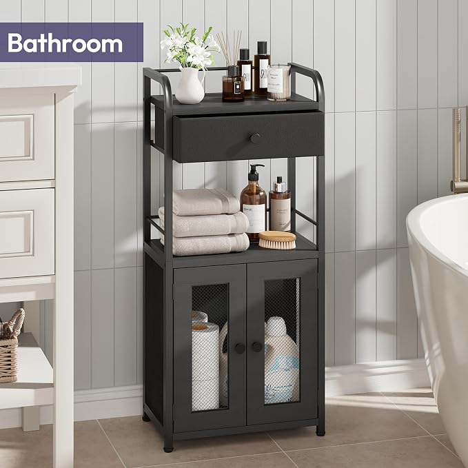SWTYMIKI 14.57"x32.28" Bathroom Storage Cabinet – Freestanding Toilet Paper - Image 6