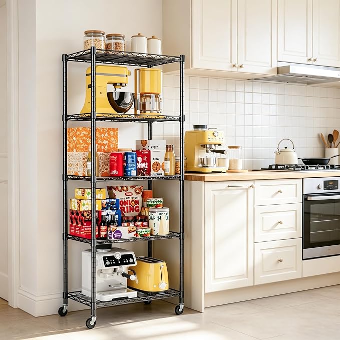 REGILLER 5-Wire Shelving Metal Storage Rack Adjustable Shelves, Standing - Image 2