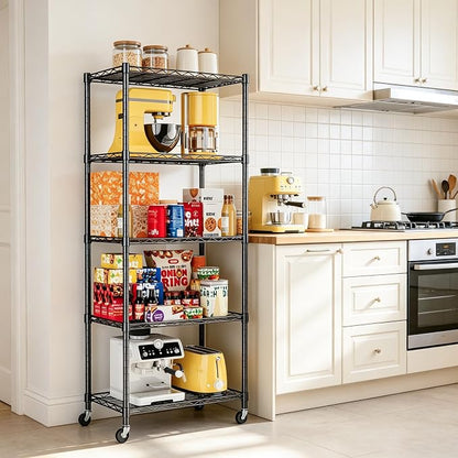 REGILLER 5-Wire Shelving Metal Storage Rack Adjustable Shelves, Standing - Image 2