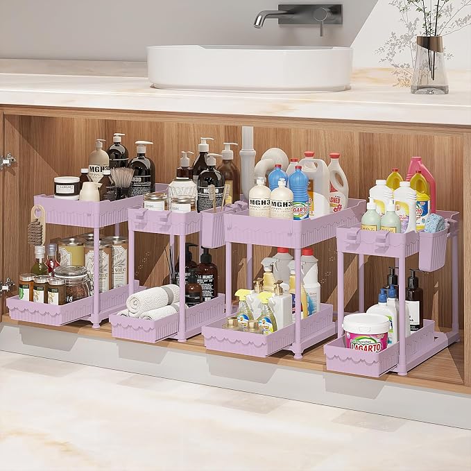 Sevenblue 4-Pack 2-Tier Under Sink Organizer by Sevenblue