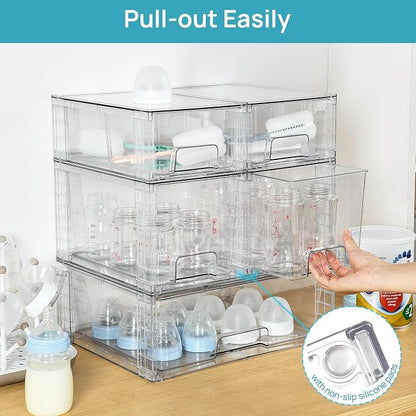 Vtopmart 7 Pack Stackable Storage Drawers, Easily Assemble Clear Plastic - Image 5
