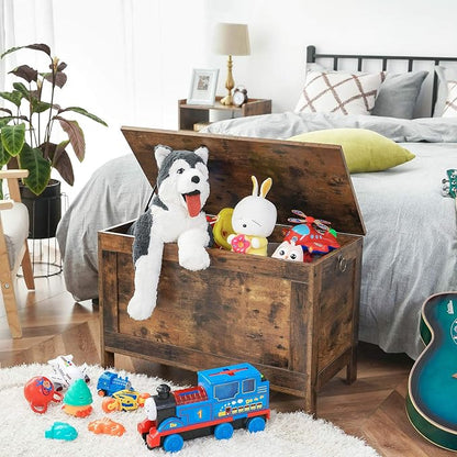 HOOBRO Toy Box, Retro Wooden Look Storage Chest - Image 2