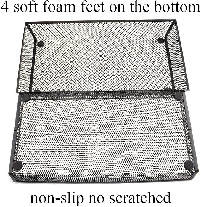 HAHIYO Stackable Mesh Tray Cup 12 x 6 x 2 inches Sturdy Container - Image 2