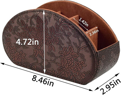 Leather Remote Control Holder TV Remote Caddy Store Box, Bedside Table Organizer - Image 4