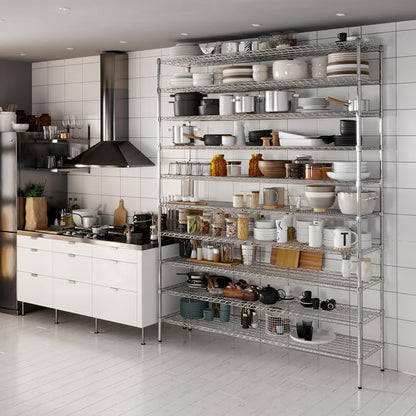 18" Deep x 72" Wide x 96" Height Wire Shelving Kit | 10-Tier | NSF Commercial - Image 2