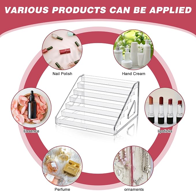 4-Tier Clear Acrylic Nail Polish Storage, Holds 32-64 Bottles, Sunglasses - Image 5