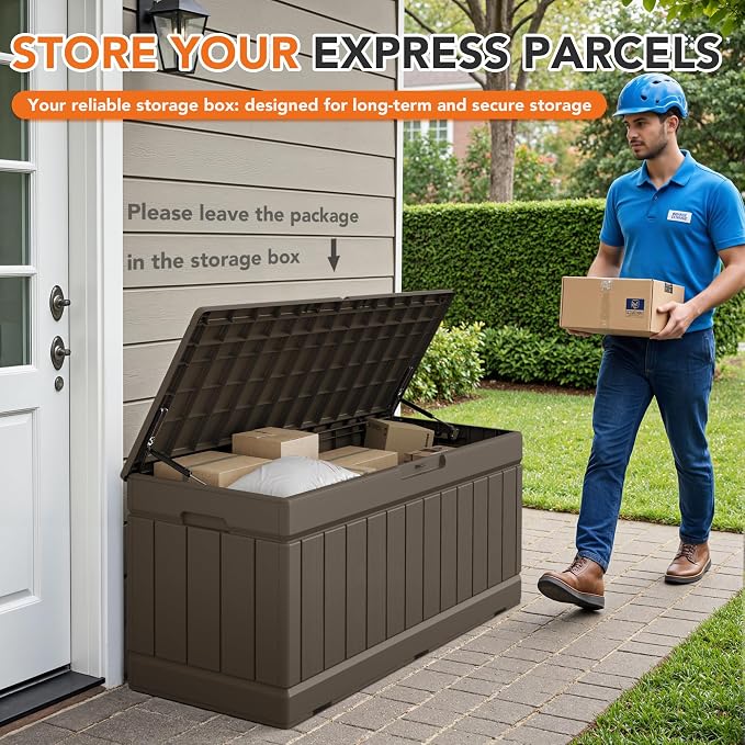 78 Gallon Deck Box Outdoor Indoor Waterproof Storage Box - Image 4