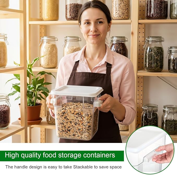 FoldTier 2 Pieces Square Food Storage Containers Polycarbonate Clear food - Image 4