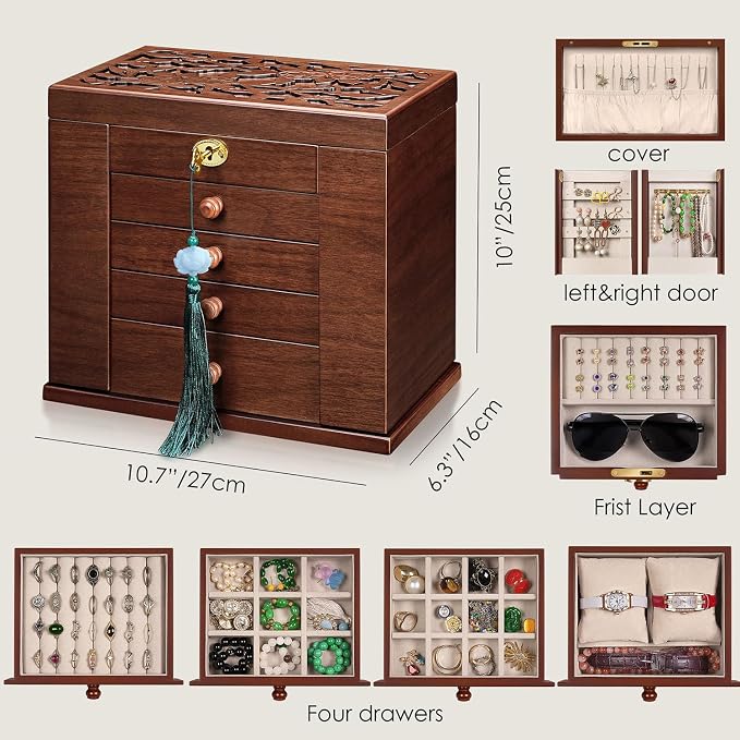 wooden Jewelry Box and Organizer - Image 5
