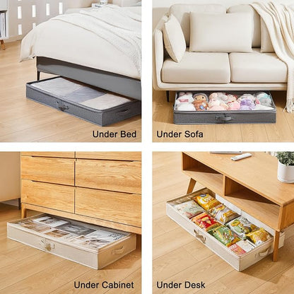 Berdeng 3 Pack Under Bed Storage Containers, Low Profile Underbed Shoes and - Image 4