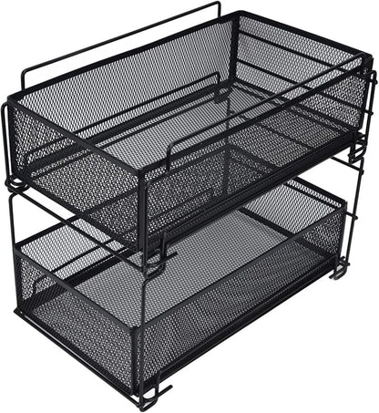 Cupboard Organiser, 2 Tier Under Sink Storage Organiser, Kitchen Storage Drawer by Unknown