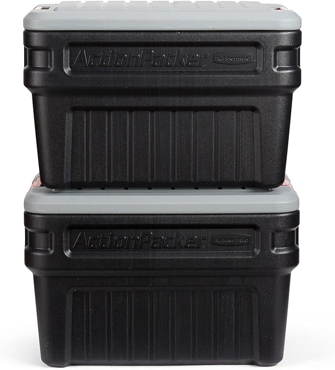 Rubbermaid ActionPacker 24 Gal Lockable Storage Box Pack of 2, Industrial - Image 2