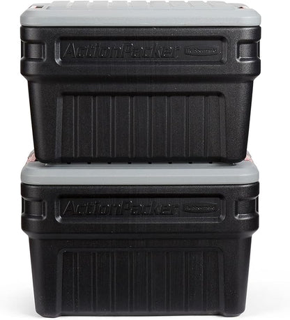 Rubbermaid ActionPacker 24 Gal Lockable Storage Box Pack of 2, Industrial - Image 2