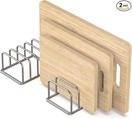 Cutting Board Holder, 2PSC Cutting Board Organizer Rack, 304 Stainless Steel by KORRTFID