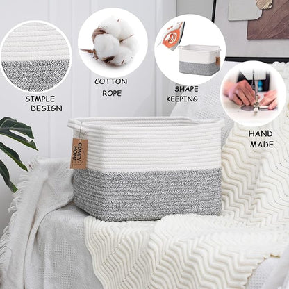 COMFY-HOMI Cotton Rope Woven Basket - Image 5