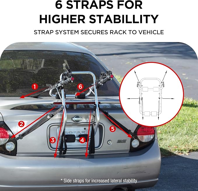 Young Aluminum 2-Bike Rack Trunk Mount, Hightweight - Image 5