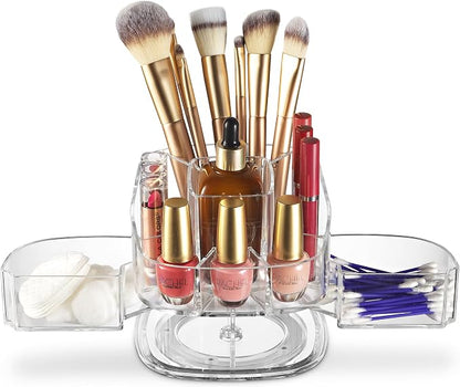 Masirs 360-Degree Rotating Makeup Organizer – Small Acrylic Cosmetic Storage by Masirs