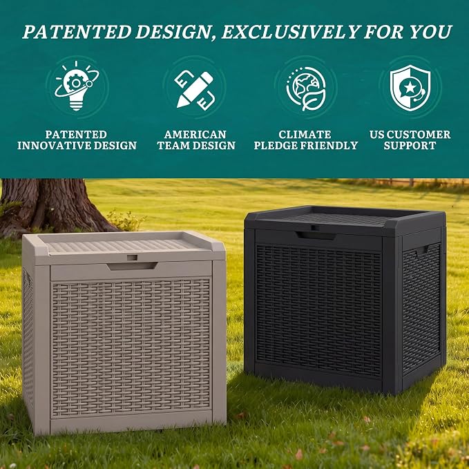 YITAHOME 35 Gallon Outdoor Deck Box, Lockable Waterproof Storage Box, Resin - Image 8
