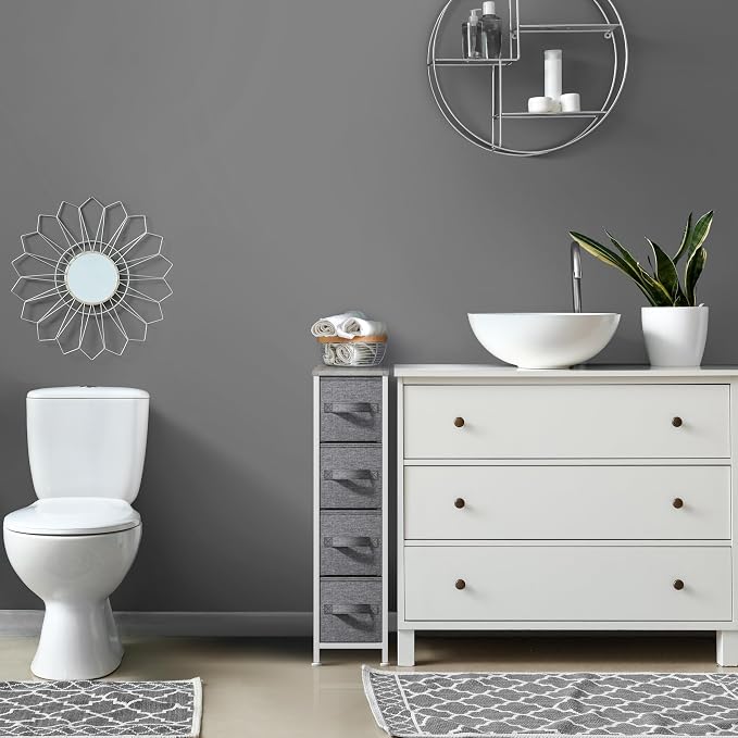Sorbus Narrow Dresser with 4 Drawers - Image 7