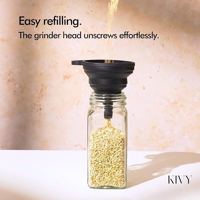 KIVY Salt and Pepper Grinder Set of 2 – Adjustable Ceramic Grinder – Spice Mill - Image 4